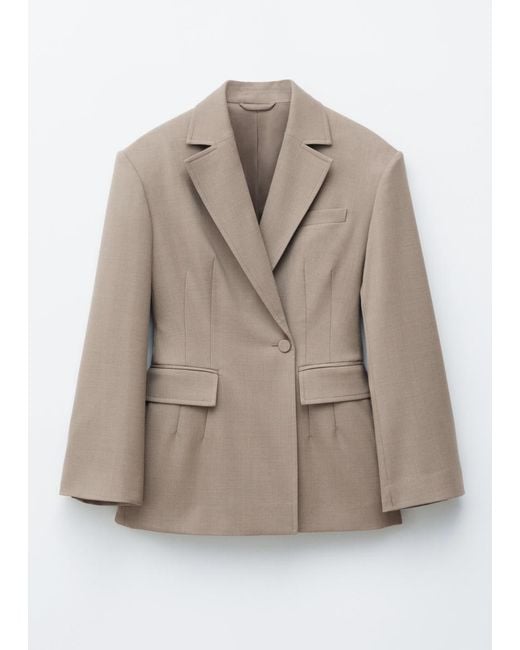 & Other Stories White Tapered Wool Blazer