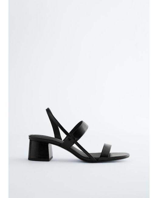 & Other Stories White Strappy Block Heel Sandals