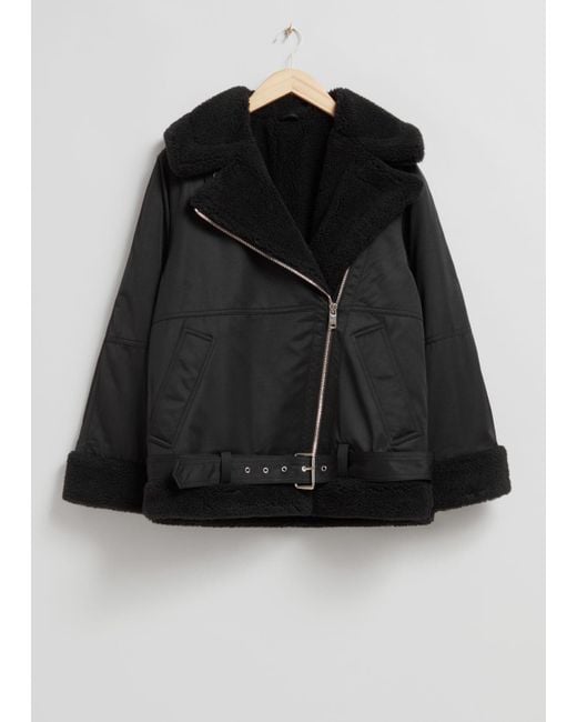 & Other Stories Black Aviator Jacket
