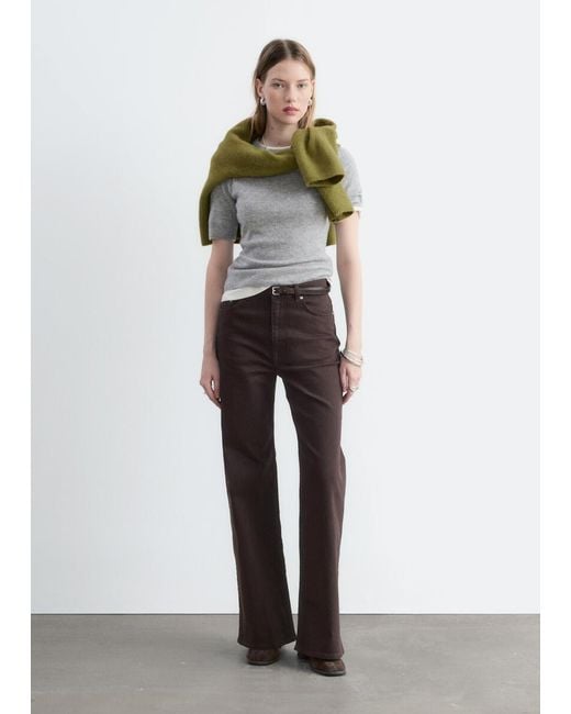 & Other Stories White Wide-Leg Jeans