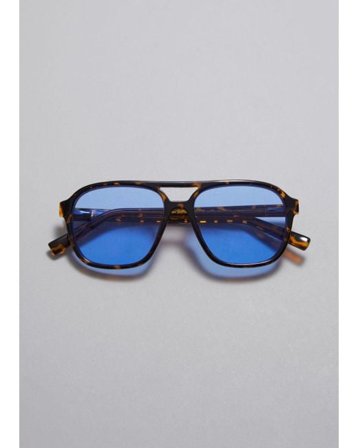 & Other Stories Blue Aviator-Frame Sunglasses
