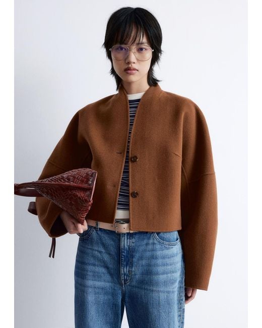 & Other Stories Blue Wool Doublé Jacket
