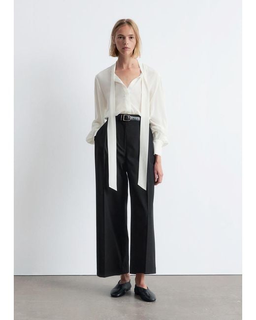 & Other Stories White Tailored Press-Crease Trousers