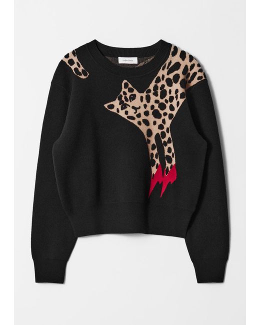& Other Stories Black Langärmliger Strickpullover
