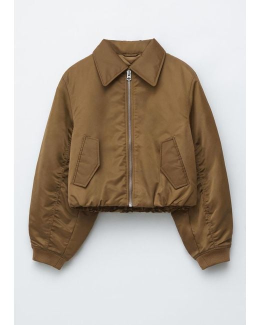 & Other Stories Brown Cropped Bomber Jacket