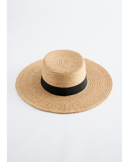 & Other Stories White Grosgrain-Trimmed Raffia Straw Hat