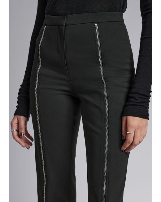 & Other Stories Black Zipper-detailed Trousers