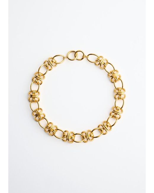 & Other Stories Brown Interlocking Chain Link Necklace