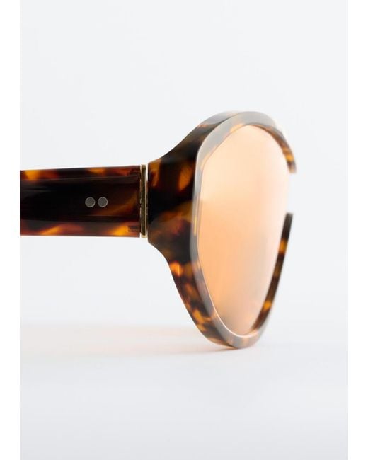 & Other Stories Orange Oval Acetate Sunglasses