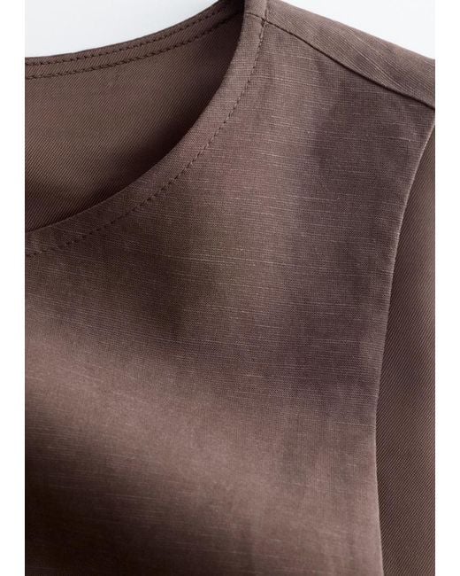 & Other Stories Brown Woven Bib Collar