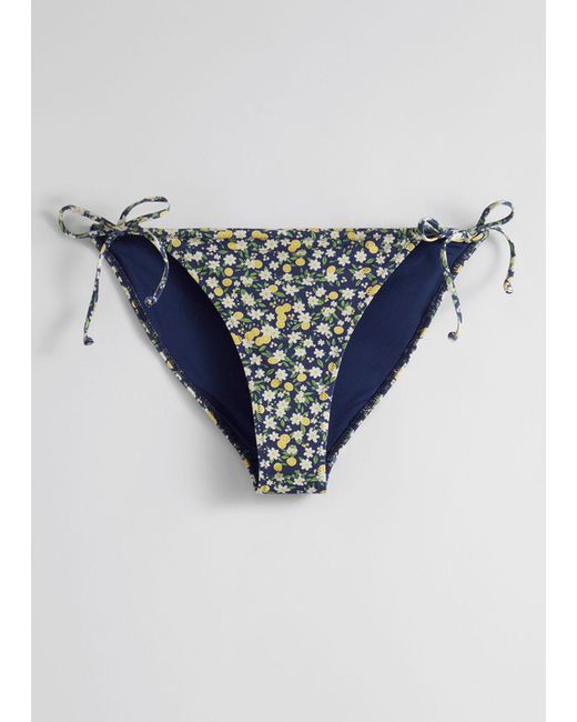 & Other Stories Blue Bikinihose Mit Schleifen