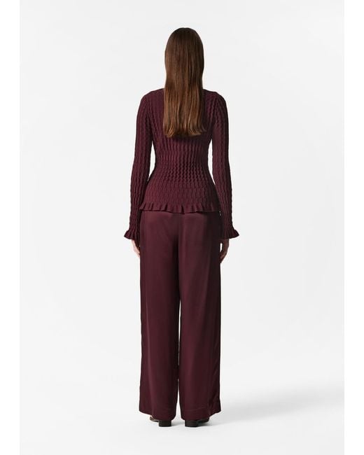 & Other Stories Purple Textured Knit Cardigan