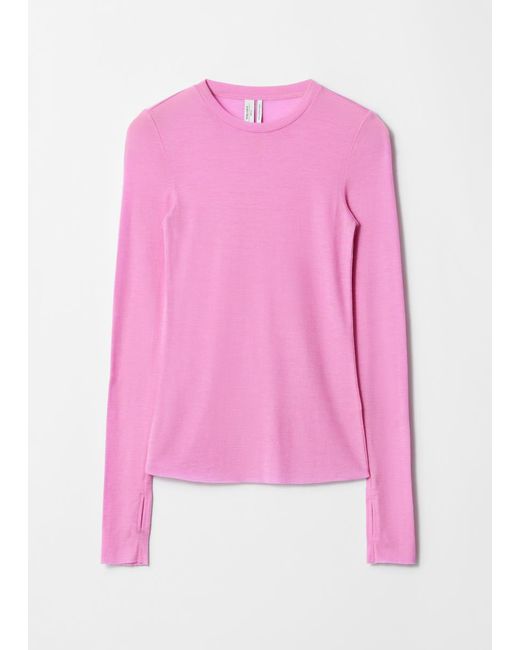 & Other Stories Pink Sheer Wool Top