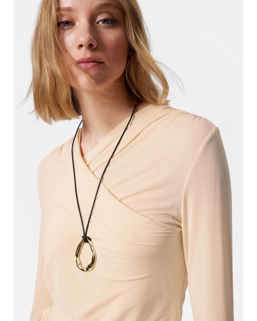 & Other Stories White Draped Crossover Top