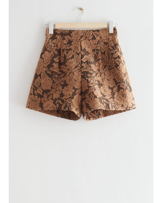 & Other Stories Jacquard Shorts in Brown | Lyst