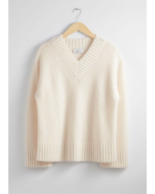 & Other Stories Natural Fuzzy Knit Jumper
