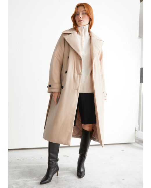 padded trench coat