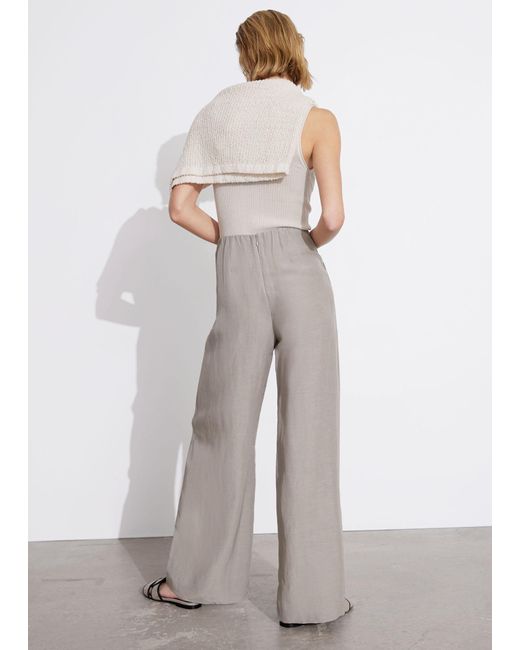 & Other Stories White Wide Trousers