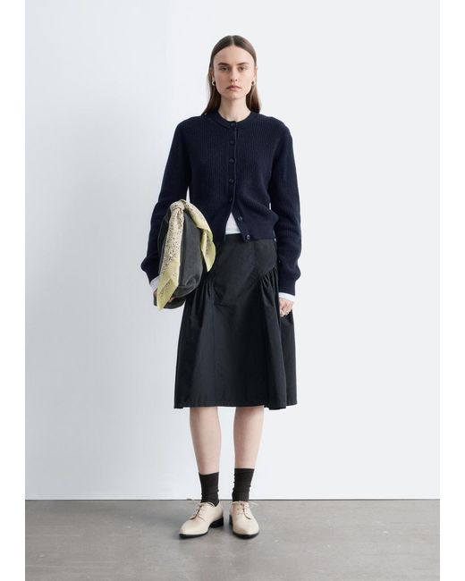 & Other Stories Blue Rib-Knit Cardigan