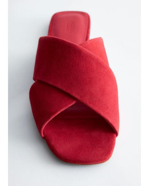 & Other Stories Red Crossover Sandals