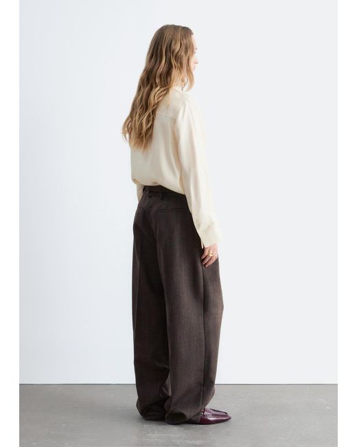 & Other Stories White Press-Crease Wool Trousers
