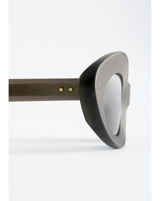& Other Stories Brown Sculpted Oval Sunglasses