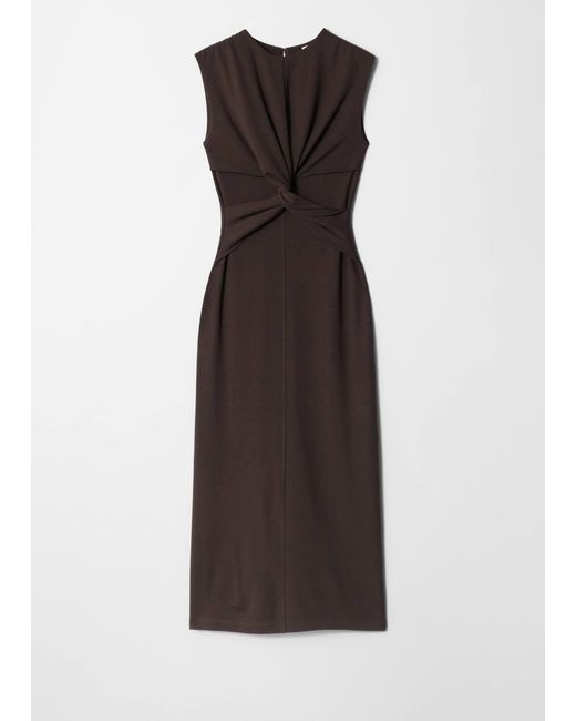 & Other Stories Brown Twist-Detail Maxi Dress