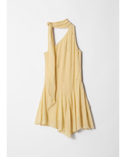 & Other Stories Natural One-Shoulder Mini Dress