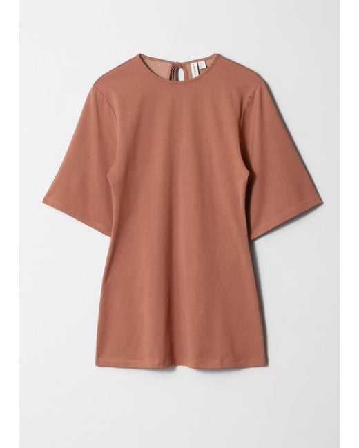 & Other Stories Orange Long Fitted T-Shirt
