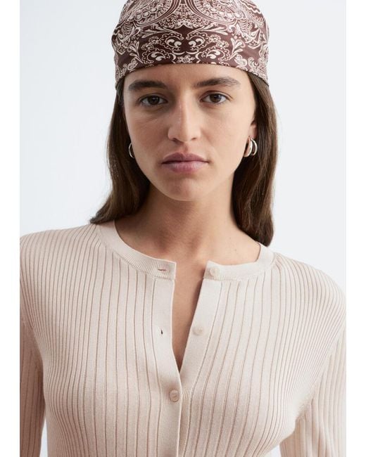 & Other Stories White Rib-Knit Cardigan