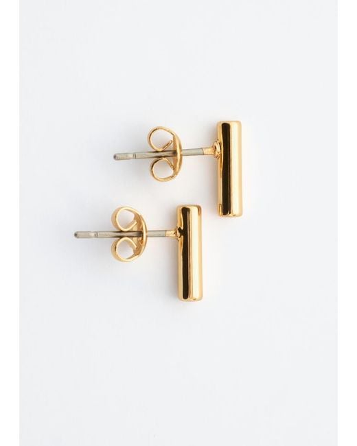 & Other Stories Black Polished Brass Earring Set