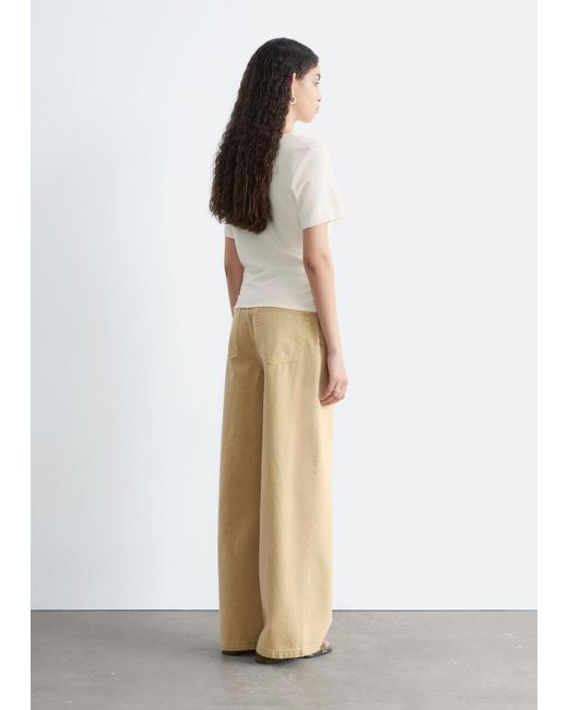 & Other Stories White Draped Asymmetric T-Shirt