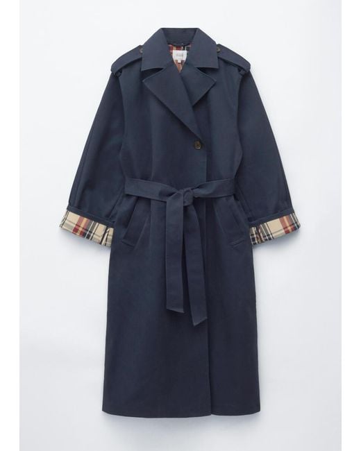 & Other Stories Blue Belted Trench Coat