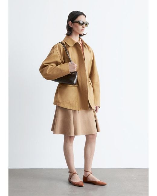& Other Stories Brown Oversized Drawstring Utility Jacket