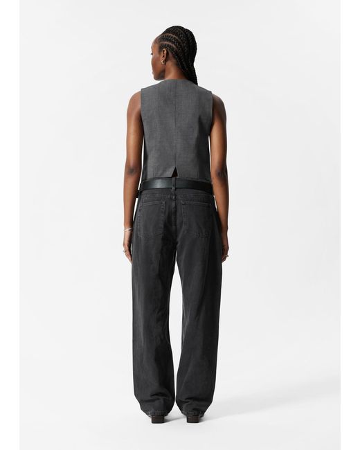 & Other Stories Gray Tailored Wool Waistcoat