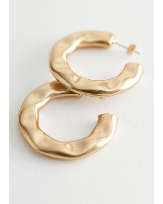 & Other Stories Natural Wavy Chunky Hoop Earrings
