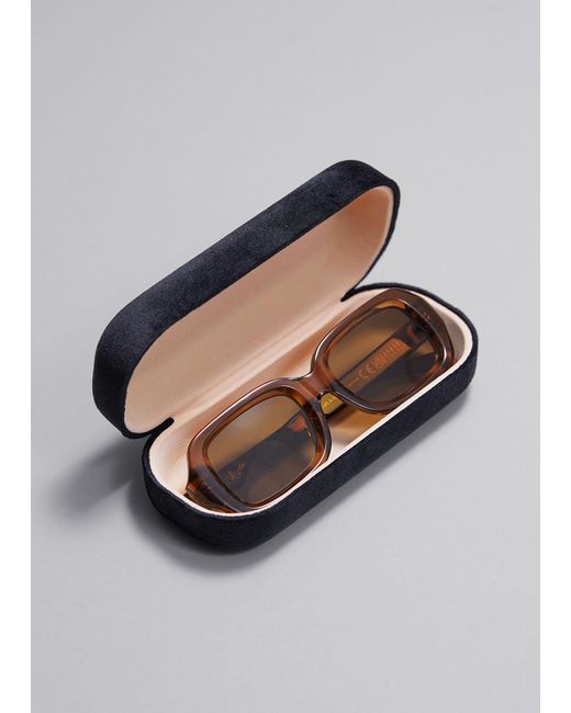 & Other Stories Brown Polarized Oval Sunglasses