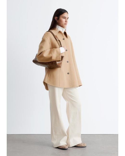 & Other Stories White Tapered Wool Jacket