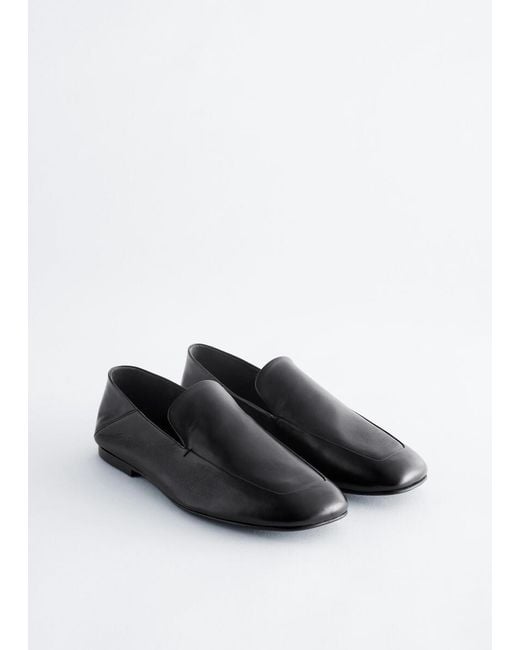 & Other Stories White Leather Loafers