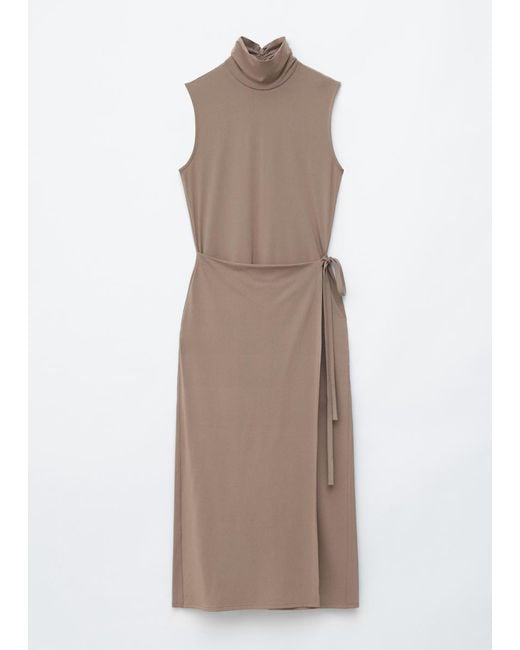& Other Stories White Sleeveless Turtleneck Midi Dress