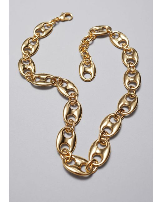 & Other Stories White Sculptural Chain Necklace