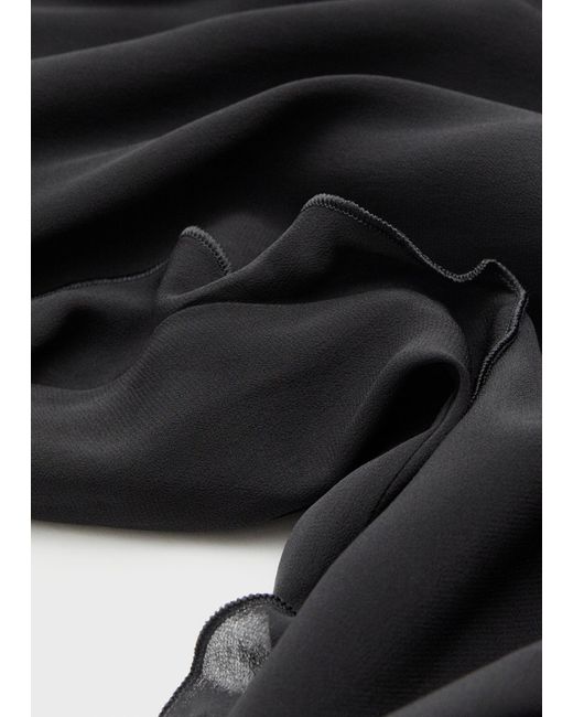 & Other Stories Black Frilled Midi Skirt