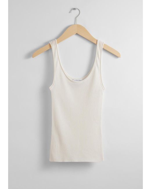 & Other Stories White Rippstrick-Tanktop