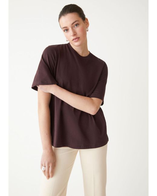 & Other Stories Brown Wide Sleeve Crewneck T-shirt