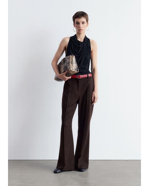 & Other Stories Black Draped Top