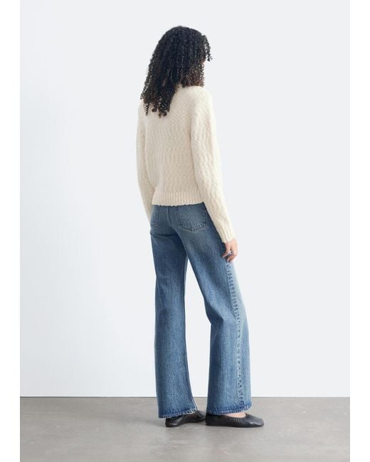 & Other Stories Blue Wool-Cotton Bouclé Jumper