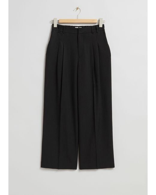 & Other Stories Gray Tailored High Waist Trousers