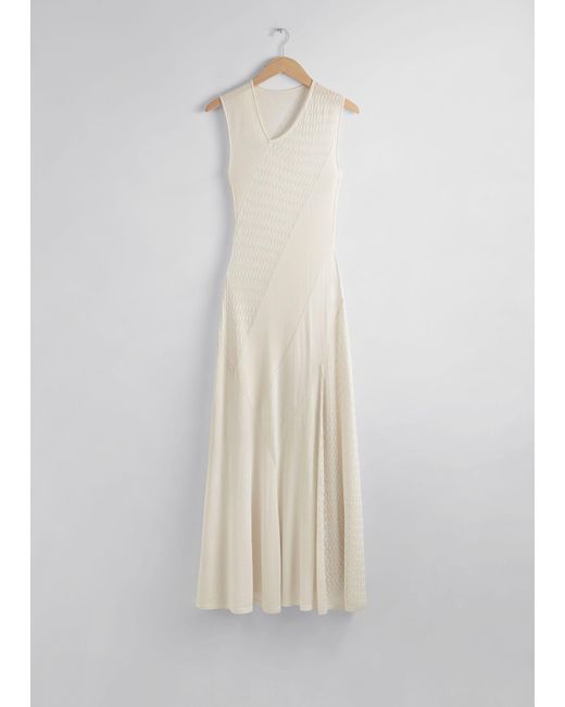 & Other Stories White Contrast-panel Maxi Dress