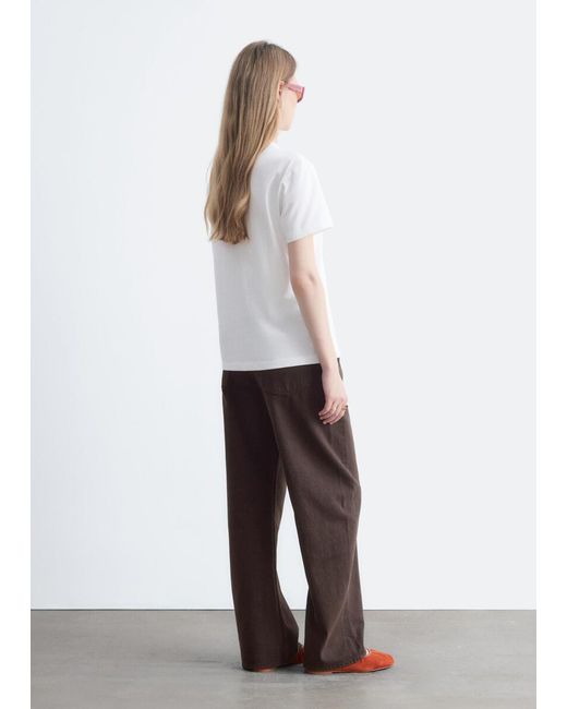& Other Stories White Cotton Crew-Neck T-Shirt