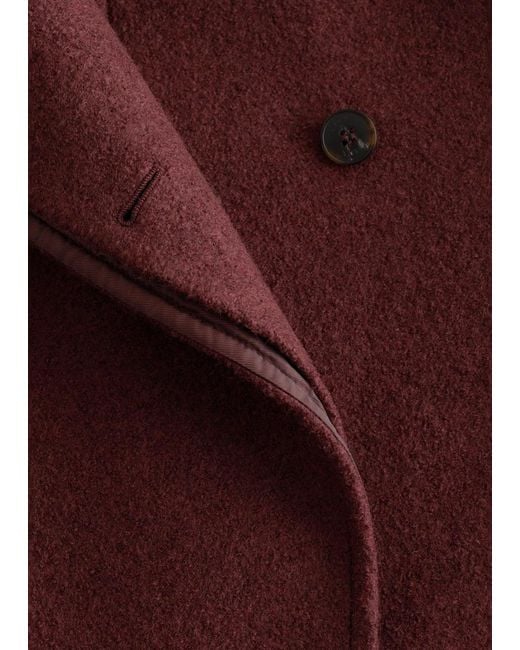 & Other Stories Red Asymmetric Wool Jacket